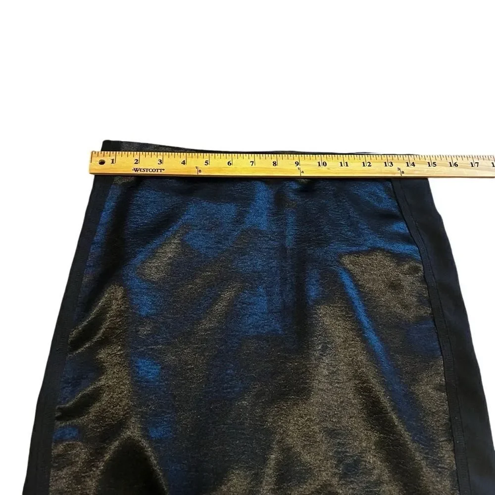 bebe Black Mini Skirt with Gathered Zippered Back. Sz 4. Great Condition!!